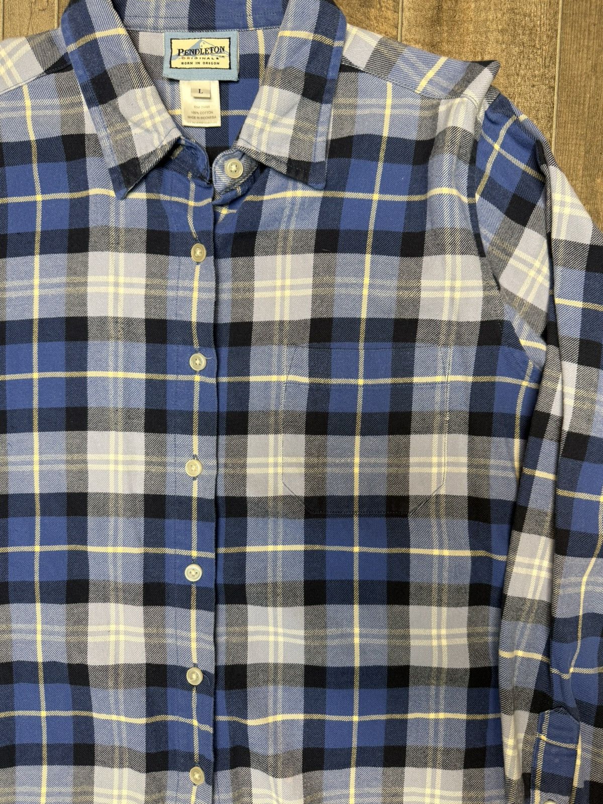 Pendleton Pendleton Board Shirt Blue Yellow Plaid Flannel Button Size US S / EU 44-46 / 1 - 3 Thumbnail