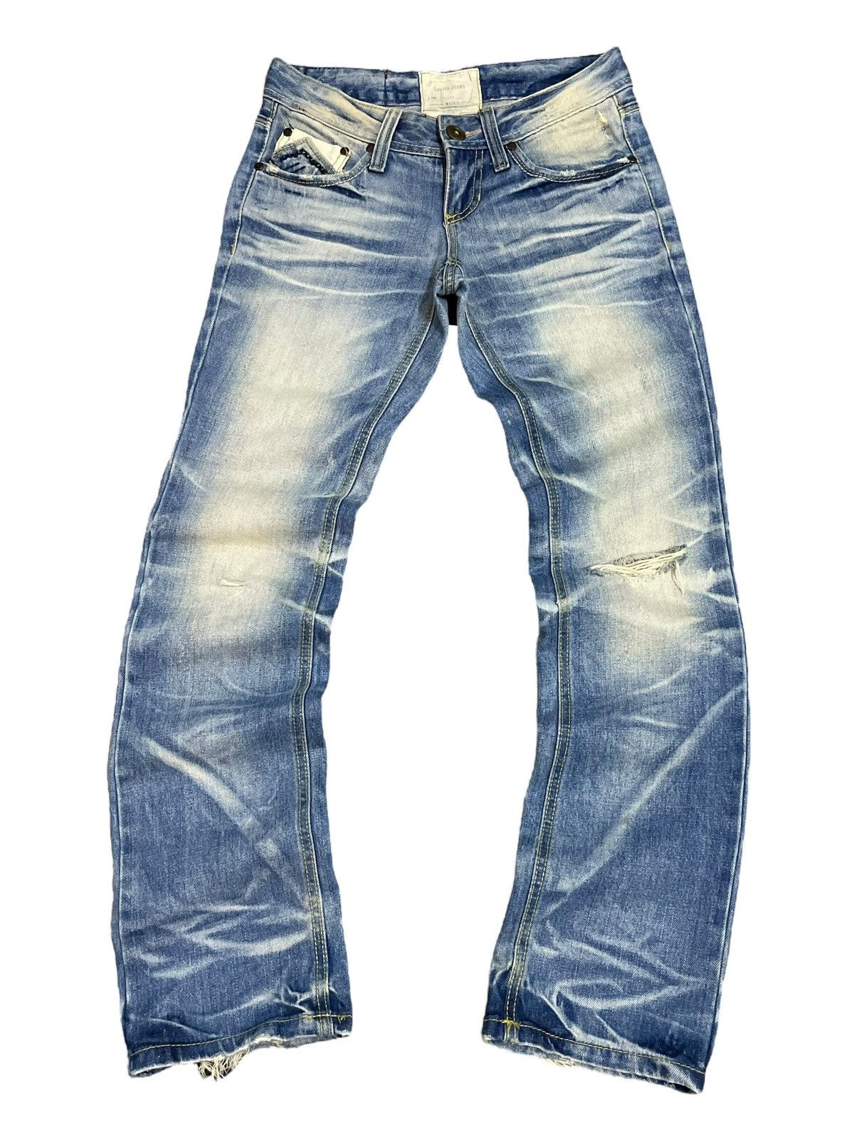 Japanese Brand Vintage Japanese Crazy Yellowish Whiskers Fade Wash Jeans Size 30" / US 8 / IT 44 - 10 Thumbnail