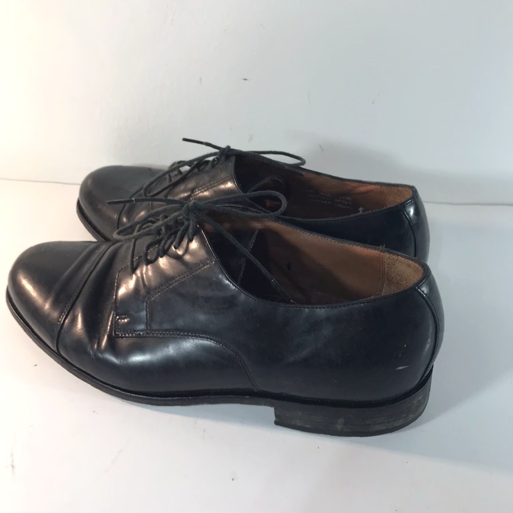 Vintage BOSTONIAN Classics First Flex Black Leather Oxfords Mens 9W Lace Up Dress Shoes Size US 9 / EU 42 - 2 Thumbnail