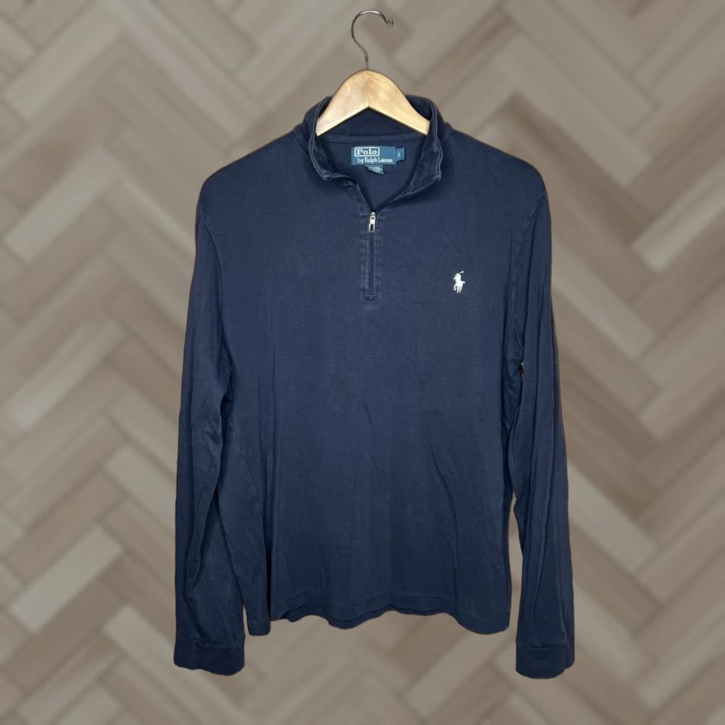 Polo Ralph Lauren Polo Ralph Lauren Sweatshirt Mens Large Black Quarter Zip Pony Logo Mock Neck 1/4 Zip Embroidered Logo Pullover Size US L / EU 52-54 / 3 - 1 Thumbnail