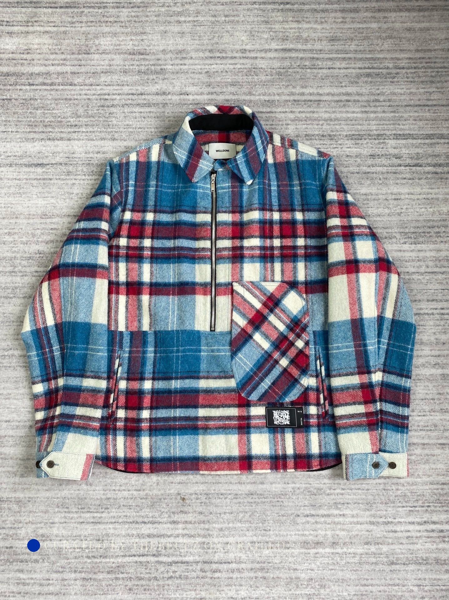 WE11DONE Multi Check Half-Zip Wool Jacket Size US M / EU 48-50 / 2 - 1 Thumbnail