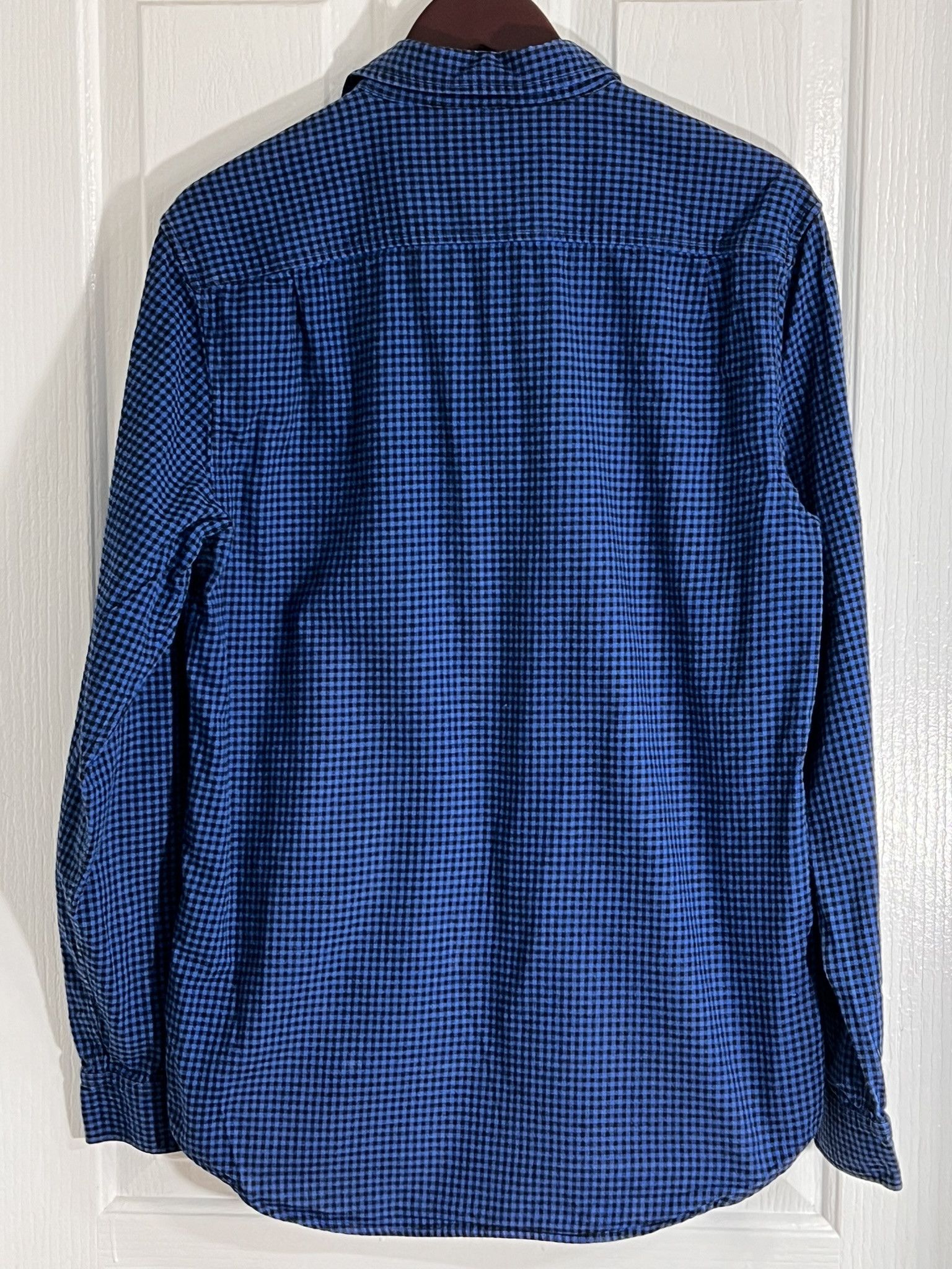 Supreme SUPREME Checker Plaid Flannel Long Sleeve Shirt Blue Large