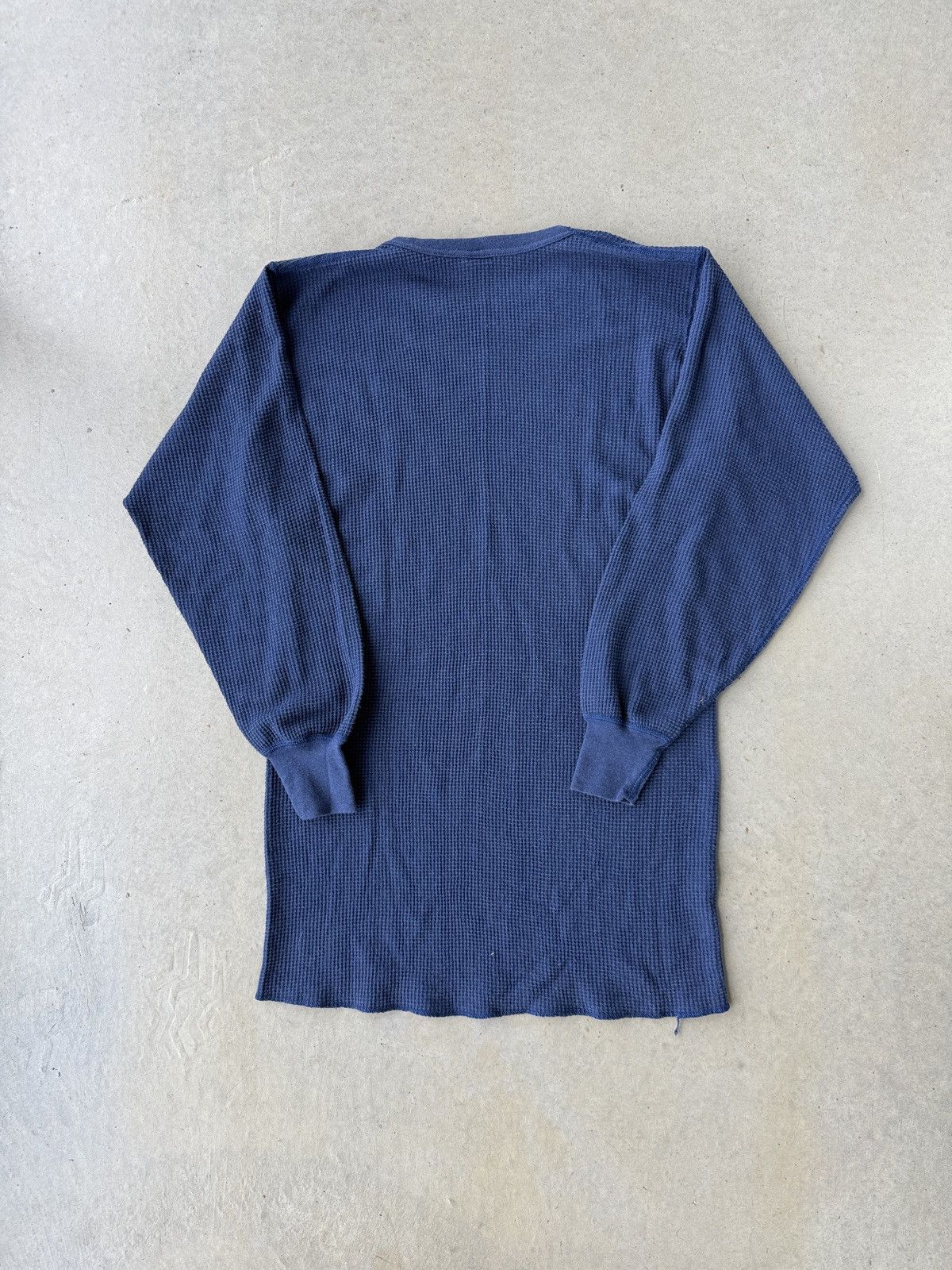 Vintage Vintage 90s Navy Blue Thermal Long Sleeve Shirt Size US XL / EU 56 / 4 - 2 Thumbnail