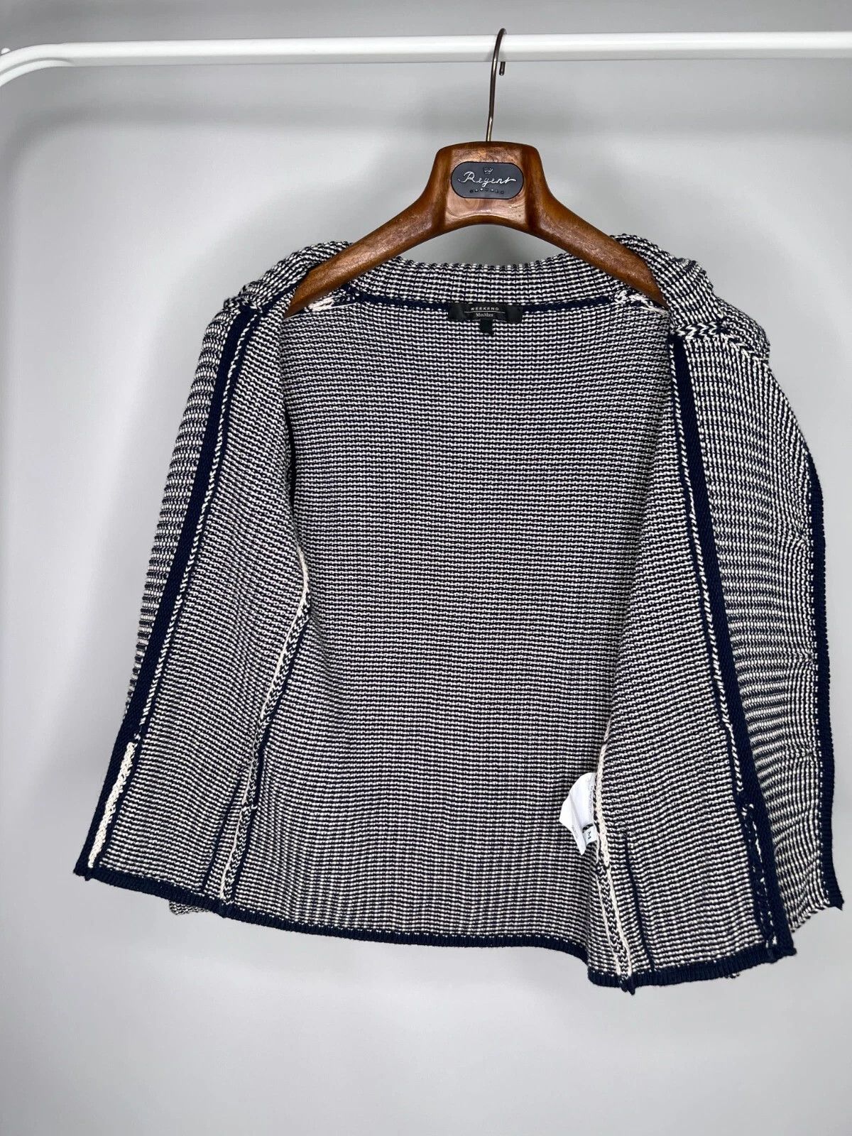Weekend Max Mara MAX MARA Weekend Knit Blazer Jacket Blue White Striped Size M / US 6-8 / IT 42-44 - 13 Thumbnail