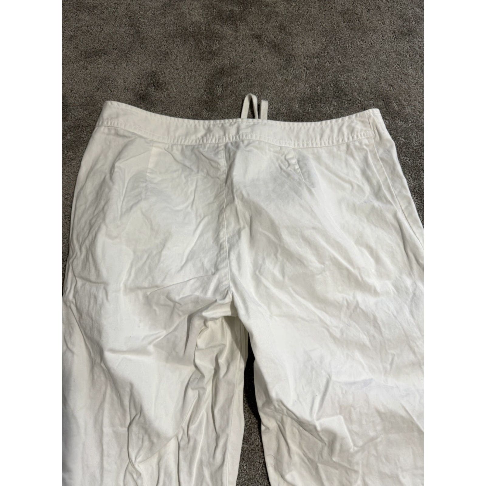 Express Express Stretch White Cropped Pants with Zippered Legs — Women’s Size 9/10, Mid Rise, 24" Inseam, Cotton/Viscose/Spandex Size 30" / US 8 / IT 44 - 4 Thumbnail