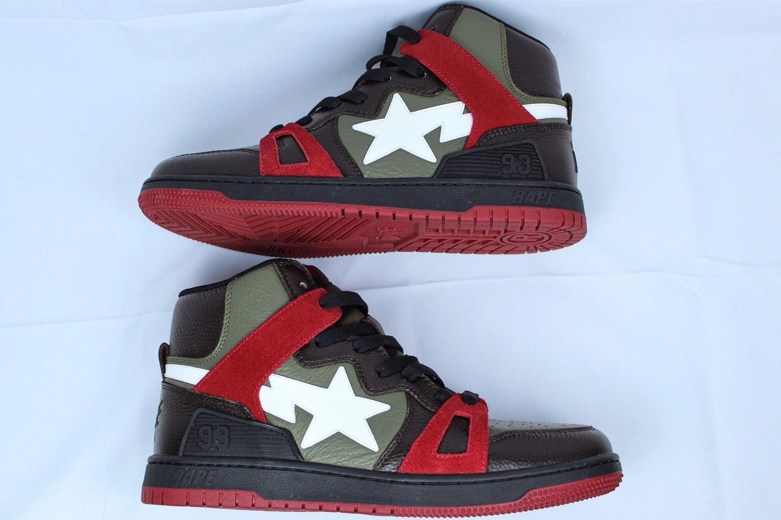 Bape BAPE Bapesta 93 Hi Brown/Khaki Sneakers (US 9) Size US 9 / EU 42 - 3 Thumbnail