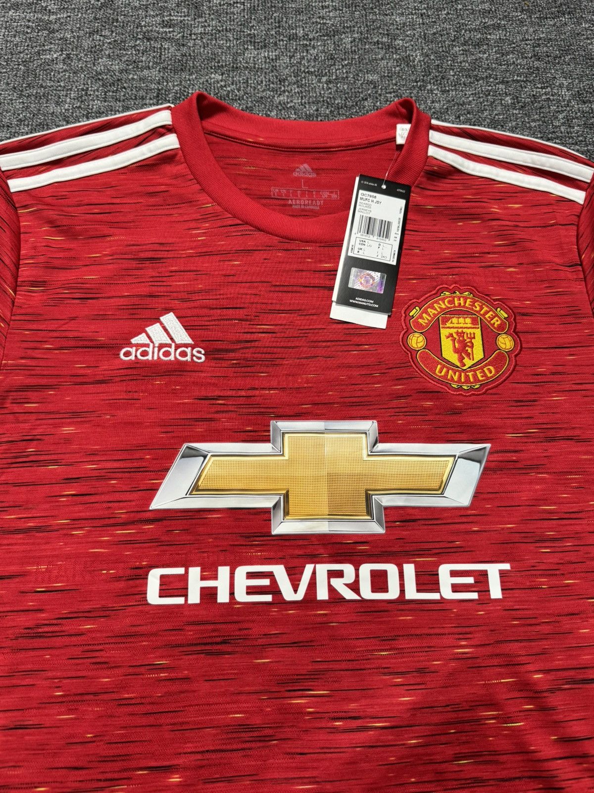 Adidas Adidas Manchester United 2020/21 Home Jersey NWT Jeff Willy Size US L / EU 52-54 / 3 - 4 Thumbnail