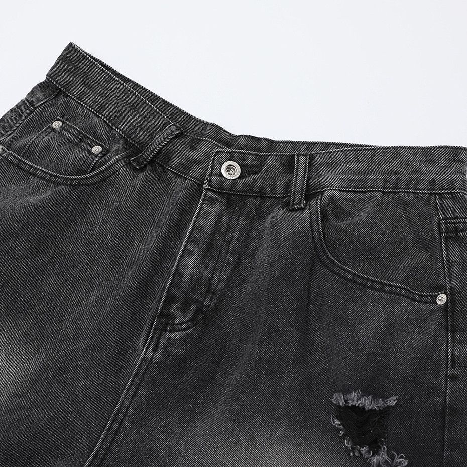 Japanese Brand × Vintage Ripped Denim Short Side Zipper Size US 29 - 3 Thumbnail