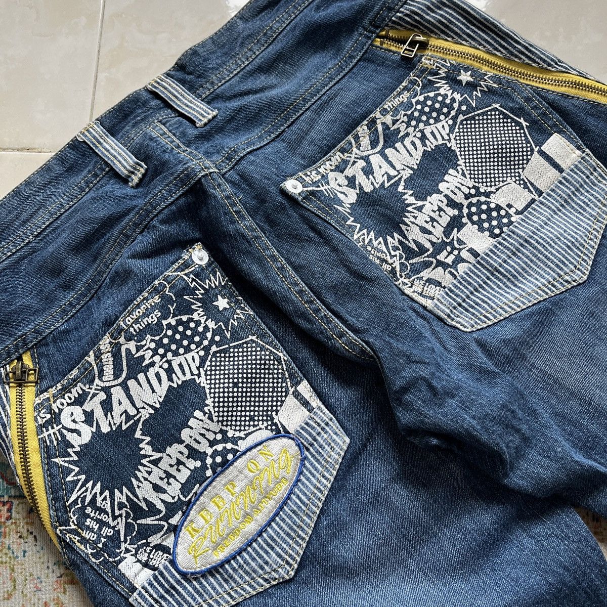 Japanese Brand Vintage Y2K Double focus denim pants Size US 29 - 6 Thumbnail