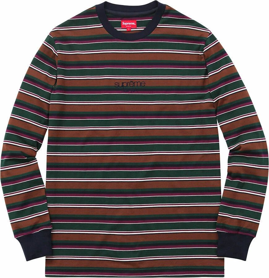 Supreme Supreme multi stripe L/s Top Dark Green SMALL Box Logo 15 Size US S / EU 44-46 / 1 - 2 Thumbnail