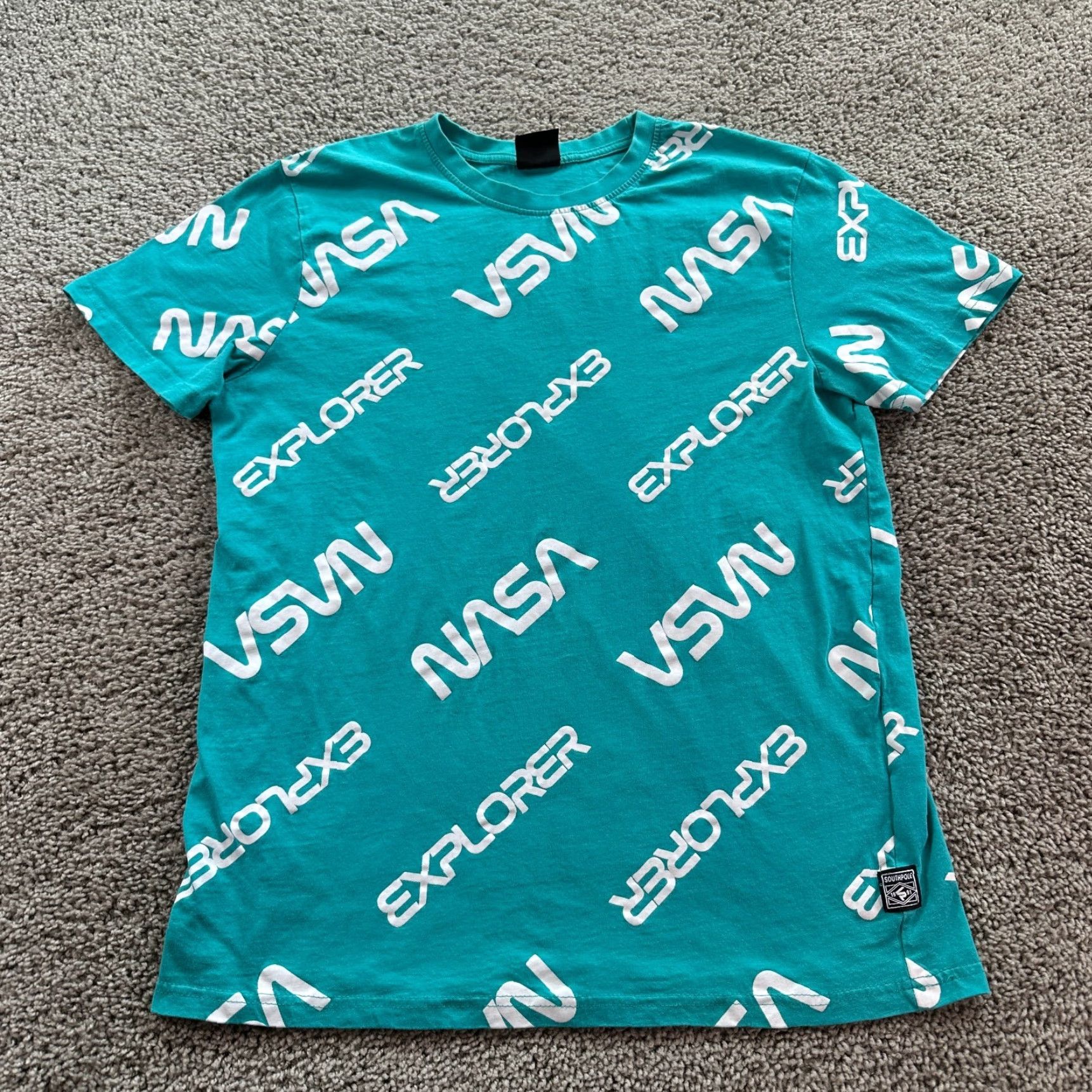 Southpole Nasa x Southpole Shirt Mens Large Blue Green AOP Explorer Short Sleeve Casual Size US L / EU 52-54 / 3 - 2 Thumbnail