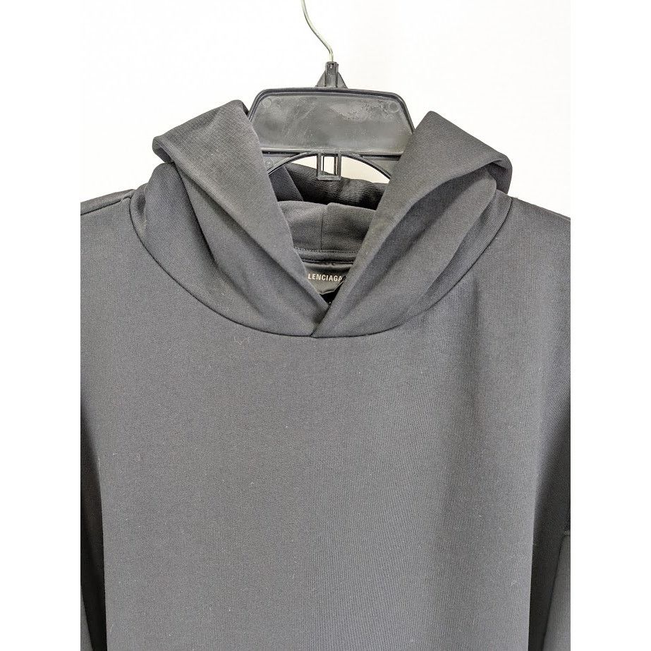 Balenciaga o1rshd1 Moll Bouclet Large Fit Hoodie in Black/White Size US S / EU 44-46 / 1 - 3 Thumbnail