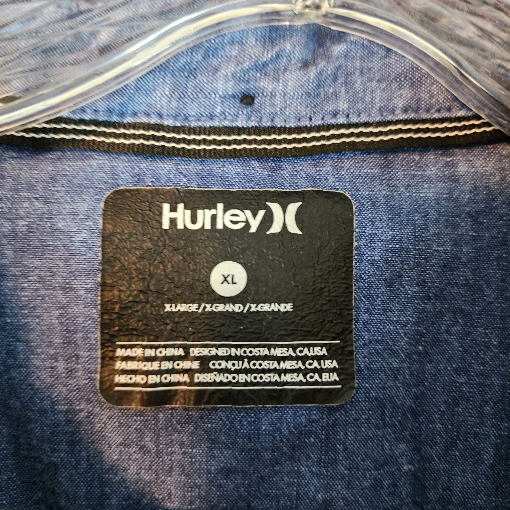 Hurley Hurley Men Short Sleeve Button-Up Shirt XL Blue Casual Summer Size US 36 / EU 52 - 5 Thumbnail