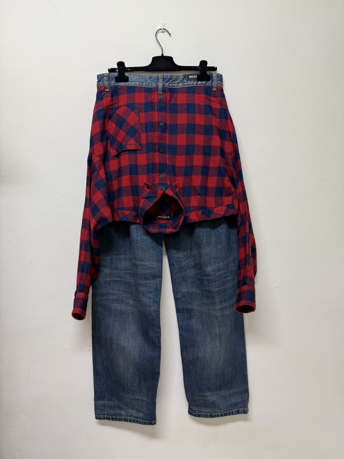 Balenciaga Balenciaga Hybrid Shirt Wide Leg Jeans Size US 33 - 2 Thumbnail