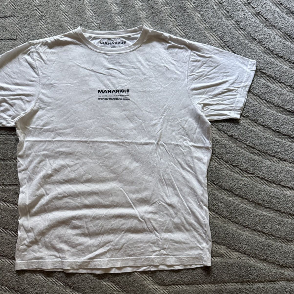 Vintage Maharishi Logo T-Shirt Streetwear Y2K Style in White, Men's — image 3 of 6