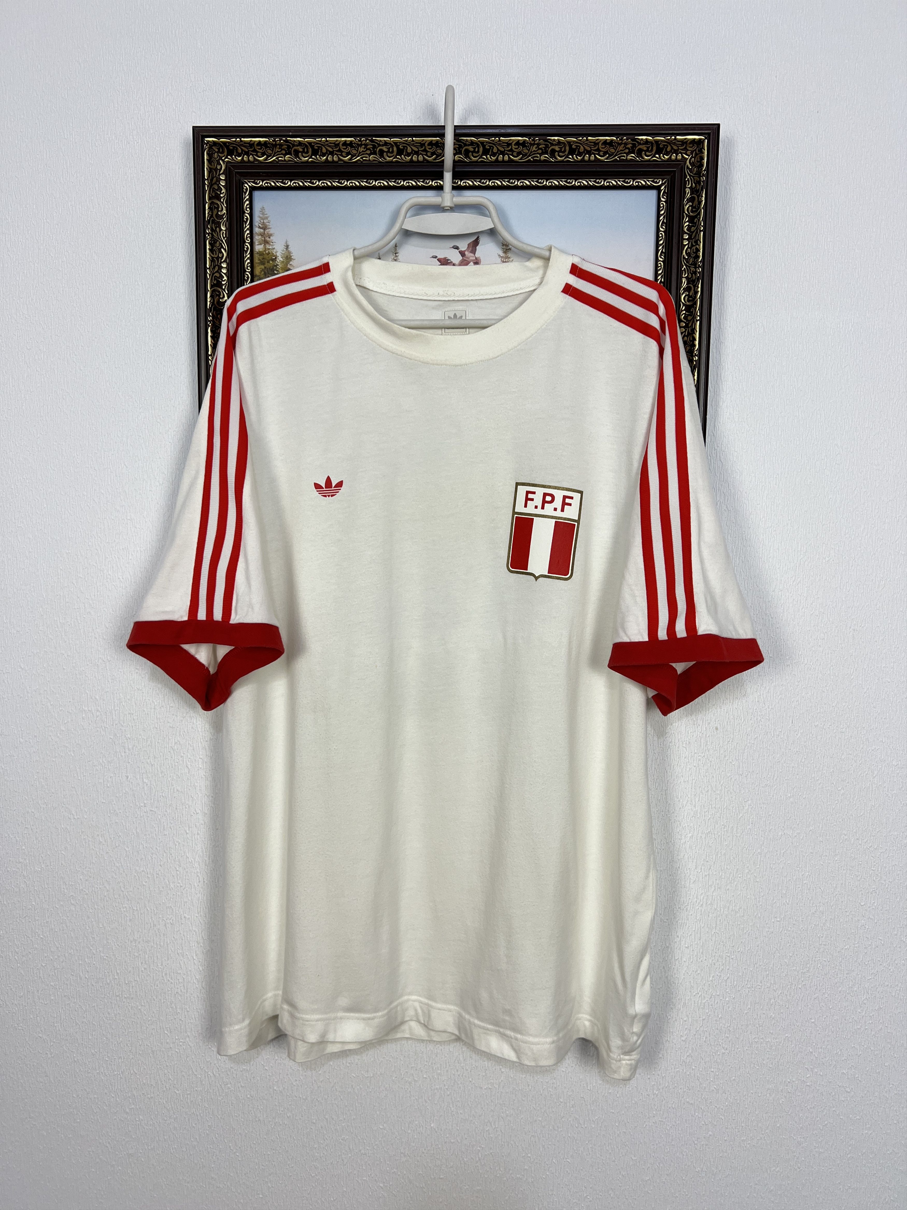 Adidas Vintage Adidas Originals Peru Football Shirt Soccer White Size US XL / EU 56 / 4 - 1 Thumbnail