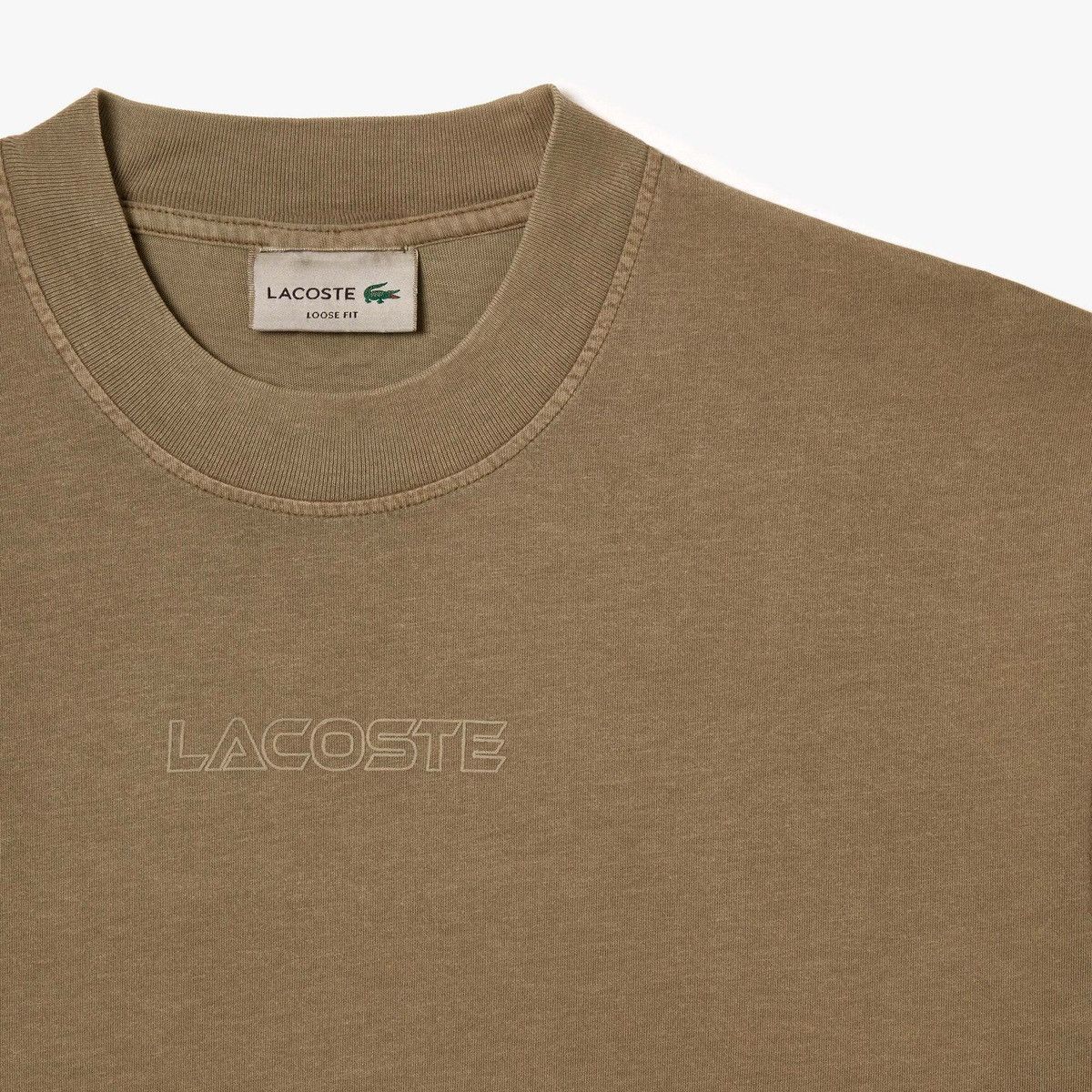 Lacoste Lacoste Loose Fit Embroidered Logo T‑Shirt Khaki Green Y2K Size US XL / EU 56 / 4 - 4 Thumbnail