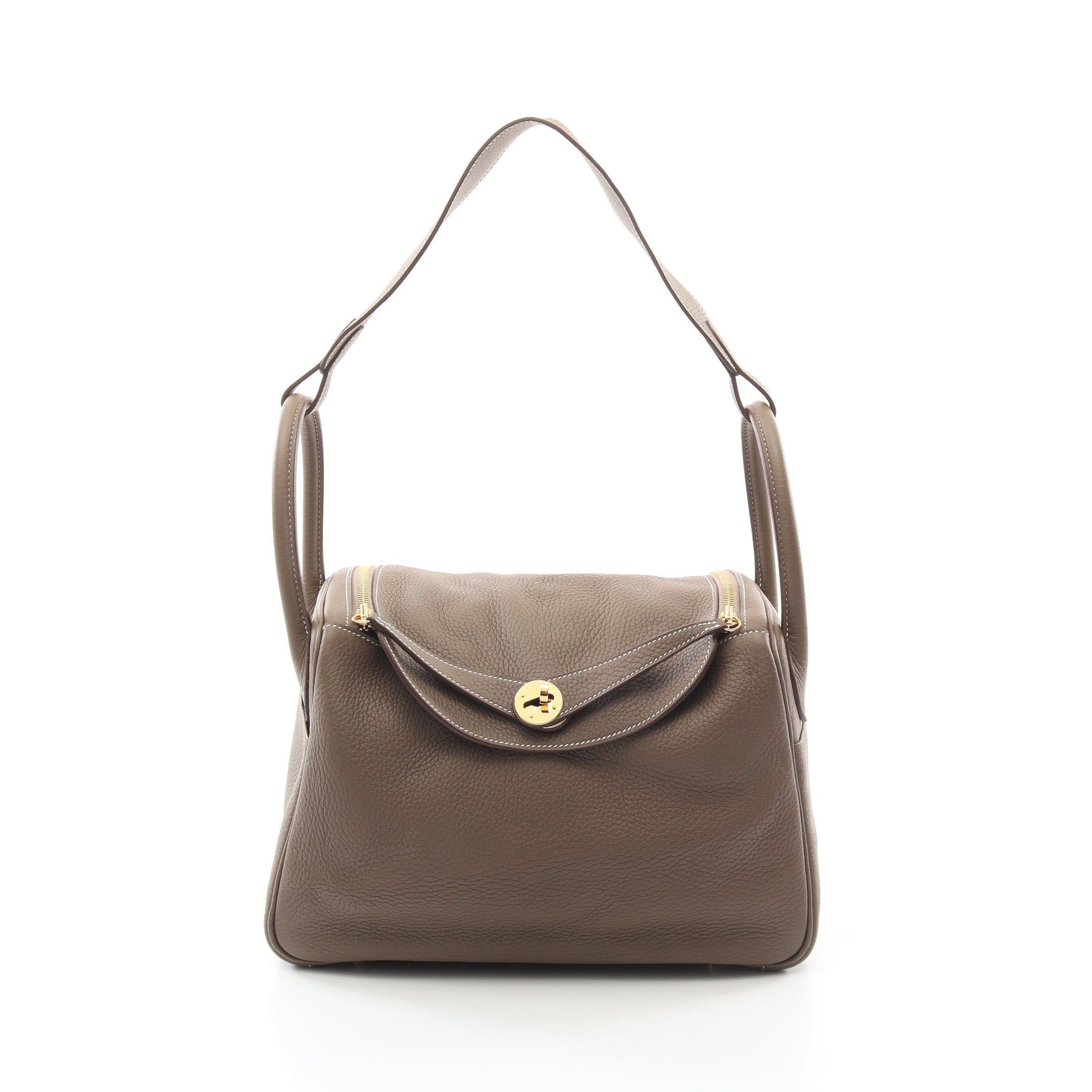 Hermes Hermes Lindy 30 Etoupe Shoulder Bag Clemence Leather Gray Brown Gold Hardware U Stamp Size ONE SIZE - 1 Thumbnail
