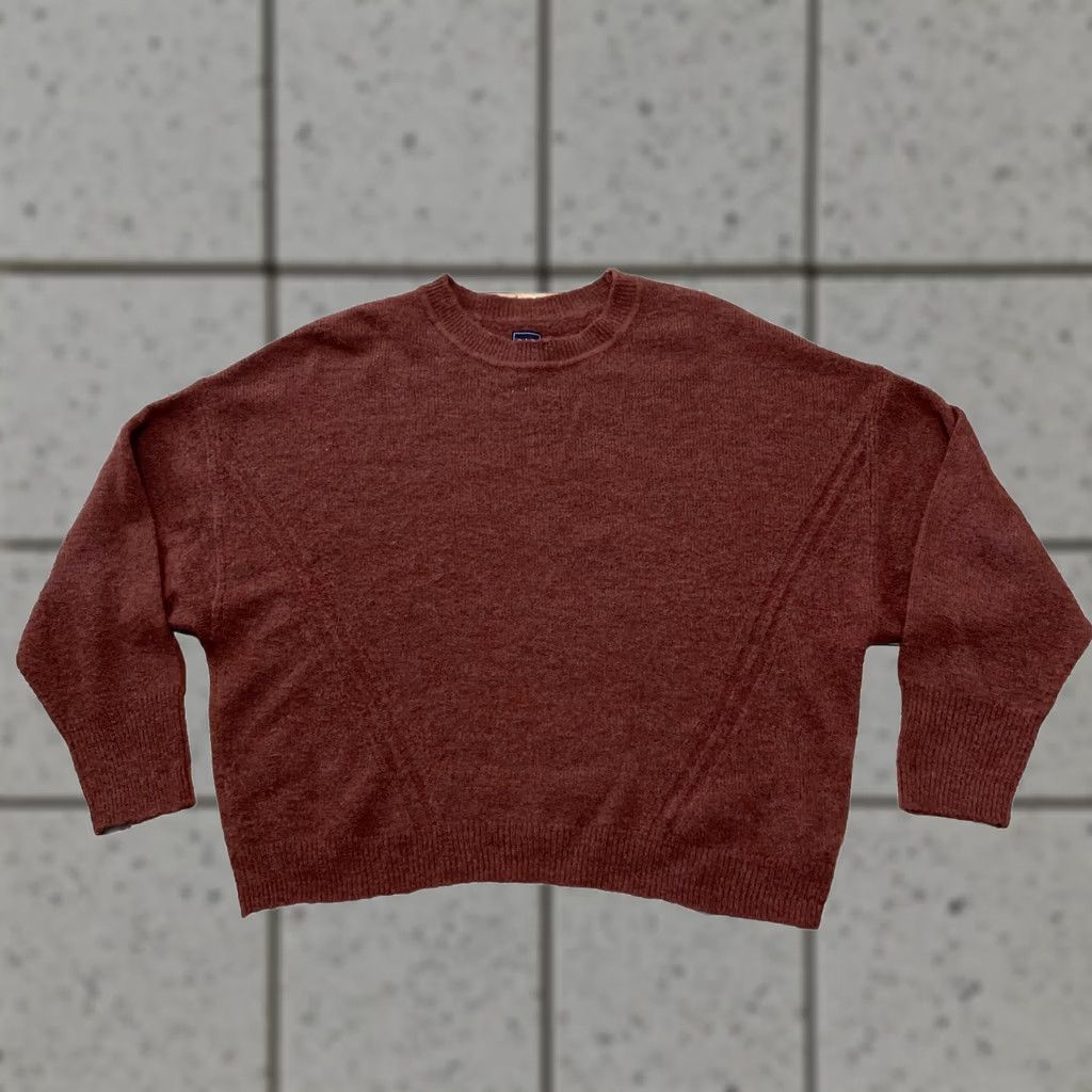 Gap Gap Crop Sweater Wool Alpaca L Burnt Orange Brown Mock Oversize Western Knit 44" (L) Womens Pullover Size L / US 10 / IT 46 - 1 Thumbnail