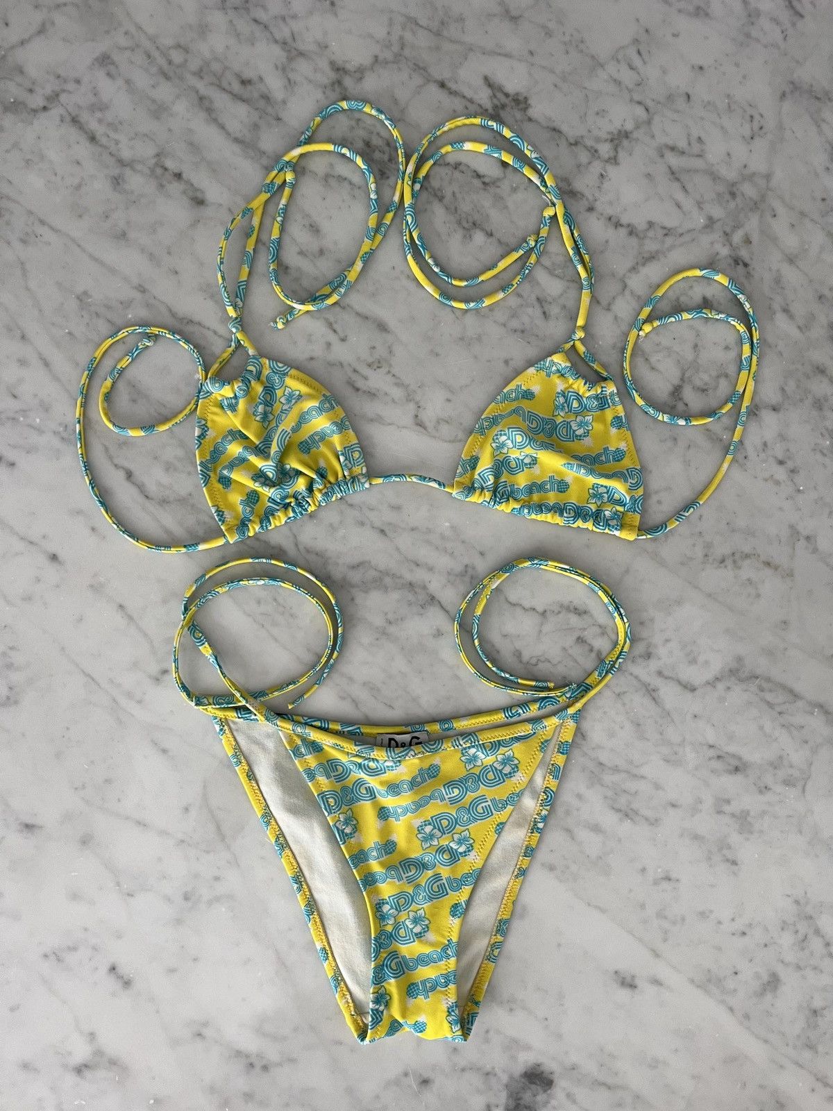 Dolce & Gabbana DOLCE & GABBANA BEACHWEAR BIKINI Y2K BATHING SUIT SET Size ONE SIZE - 1 Thumbnail