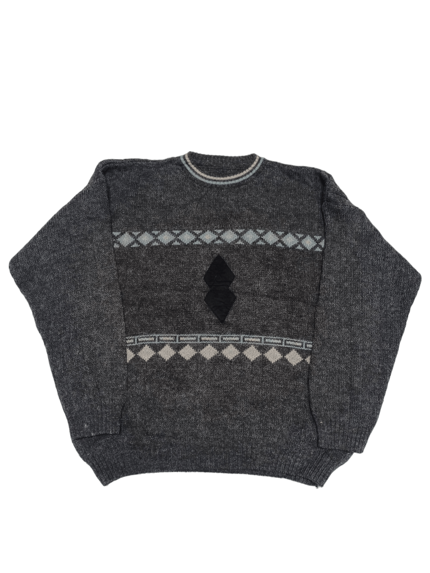 Pre-owned Cashmere Wool X Italian Designers Vintage 90's Made In Italy Oversize Oldmoney Wool Sweater In Grey
