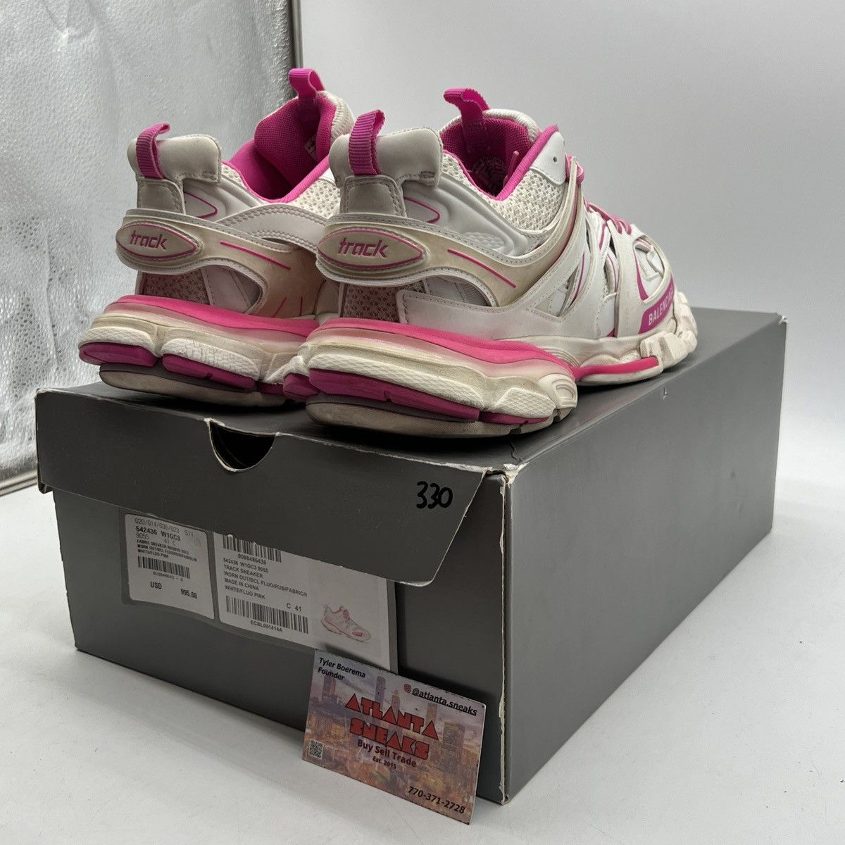 Balenciaga Balenciaga Wmns track sneaker white fluo pink Size US 11 / EU 44 - 5 Thumbnail
