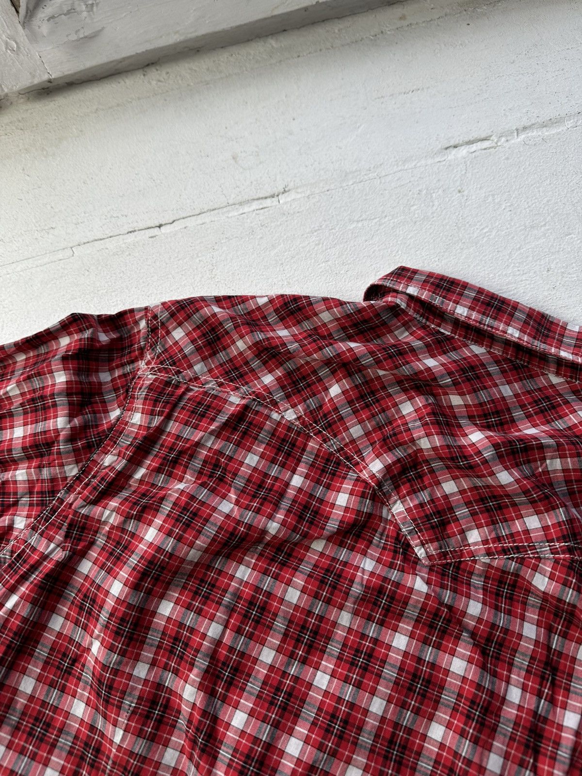 Diesel 🚨VNTG Diesel Avant-garde Shirt very rare RED CHECK BLACK Size US M / EU 48-50 / 2 - 15 Thumbnail