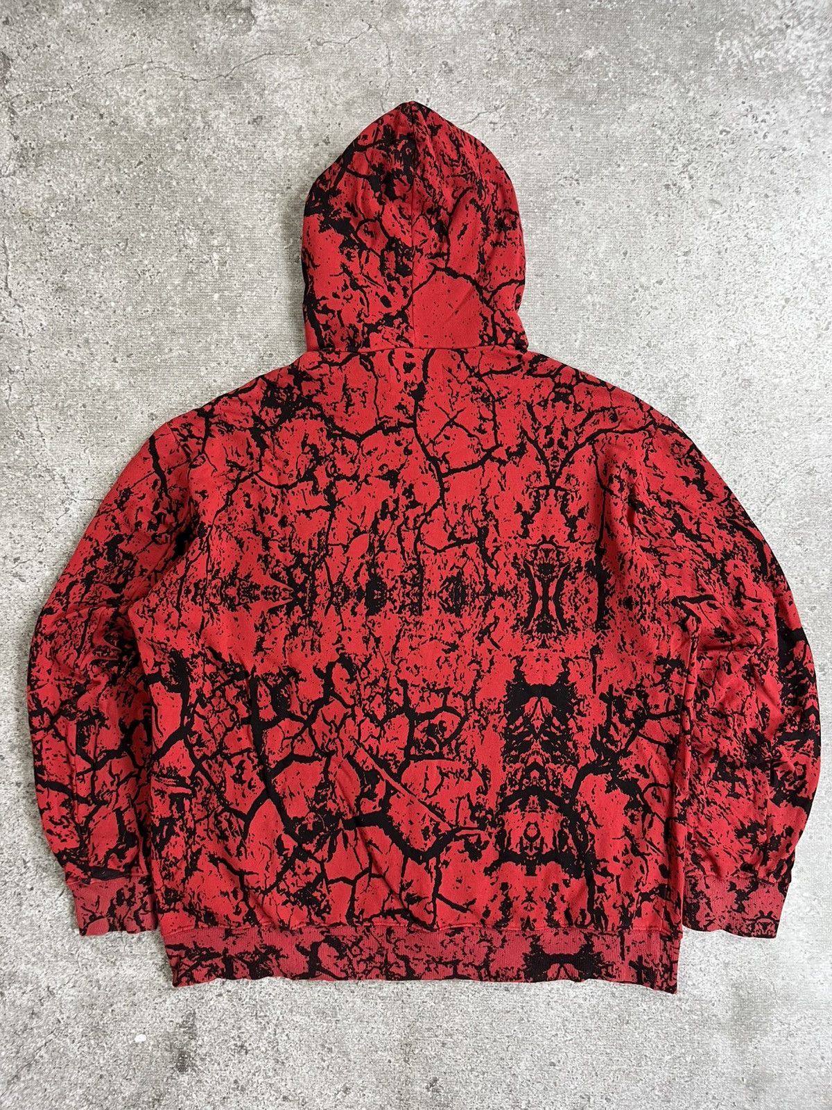Japanese Brand Yuki Hashimoto Crack Pattern Hoodie Size US XL / EU 56 / 4 - 2 Thumbnail