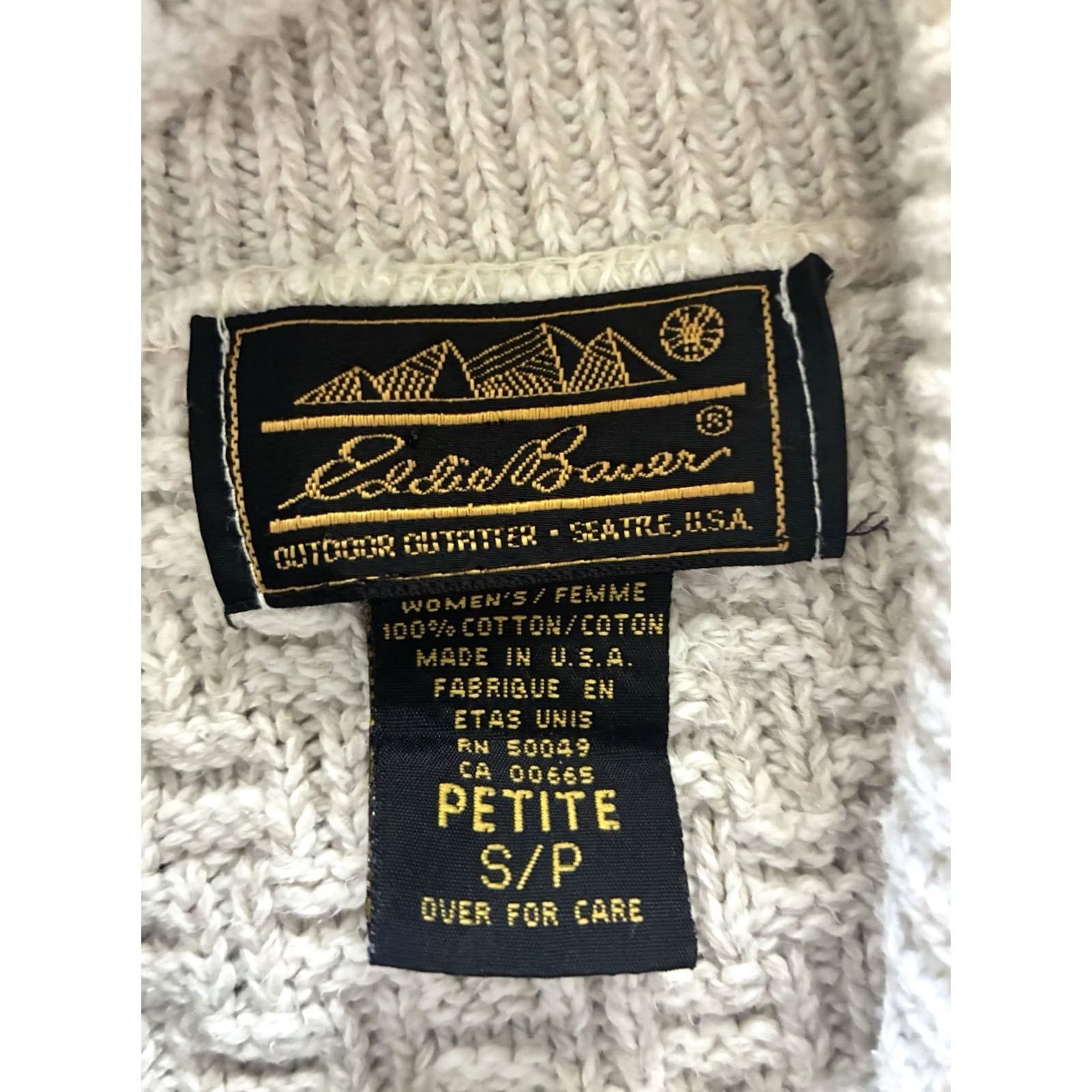 Eddie Bauer VINTAGE Eddie Bauer Sweater Womens Petite Small Ivory Pullover Knit 100% Cotton Pullover White/ Ivory Womens PS Medium? Size S / US 4 / IT 40 - 4 Thumbnail