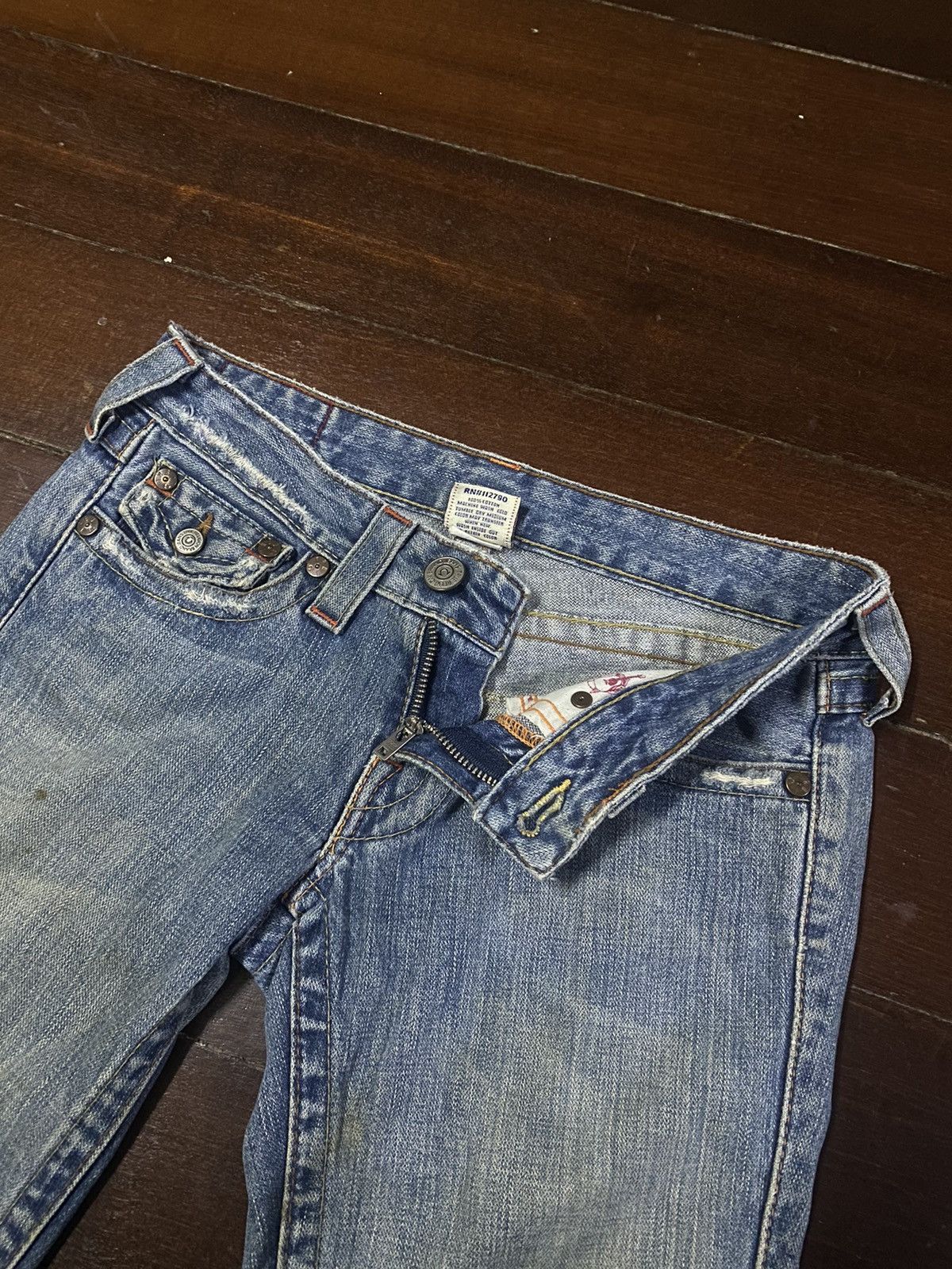 True Religion × Vintage Vintage True Religion Flare Bootcut distressed low rise Size 31" - 9 Thumbnail