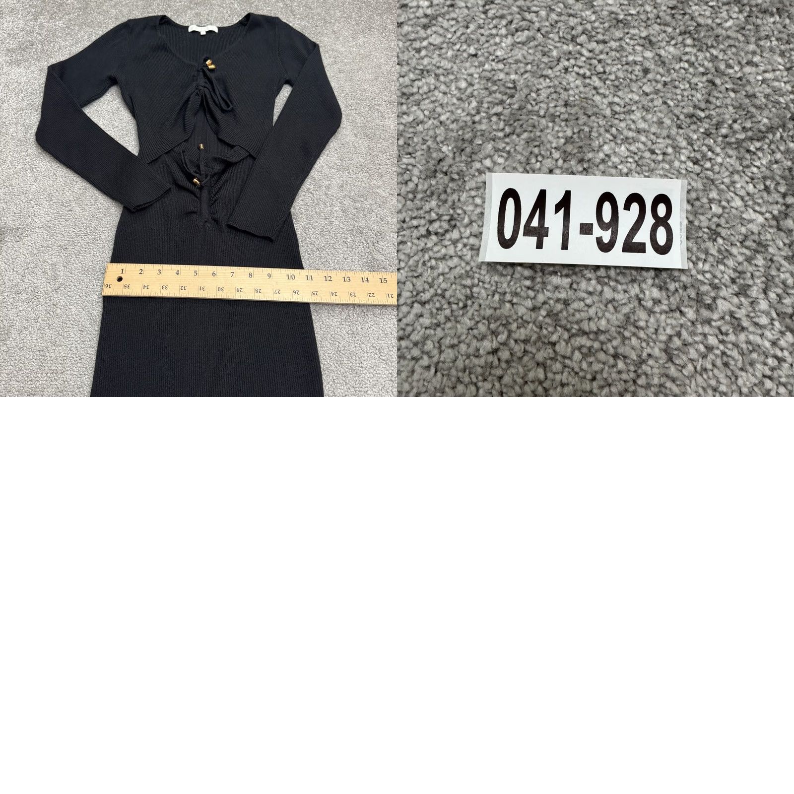 Vintage More To Come Ribbed Knit Cut-Out Midi Bodycon Dress Womens Medium Black Stretch Size M / US 6-8 / IT 42-44 - 10 Thumbnail