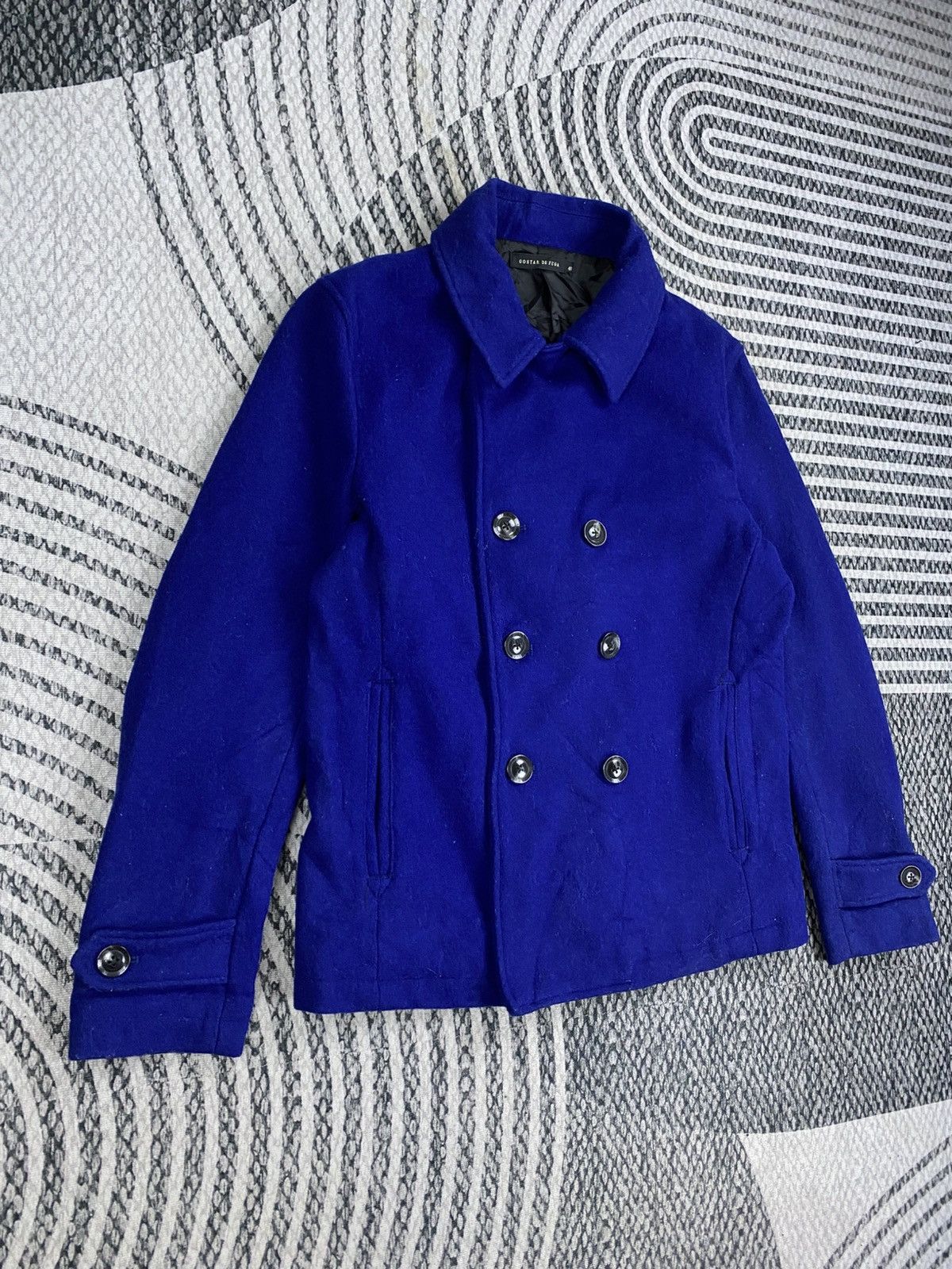 GOSTAR DE FUGA Vtg Gostar De Fuga Double Breasted Blue Wool Coat Jacket Size US M / EU 48-50 / 2 - 4 Thumbnail