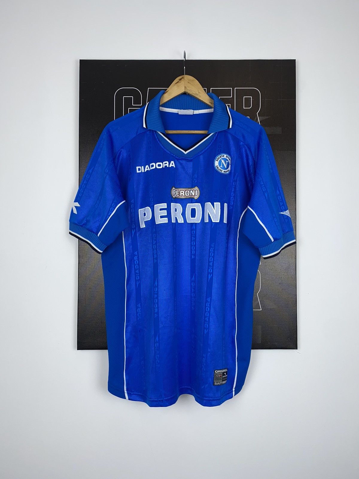 🚨 Diadora PERONI Panoli 2000-01 Home Jersey Vintage Polo Tee