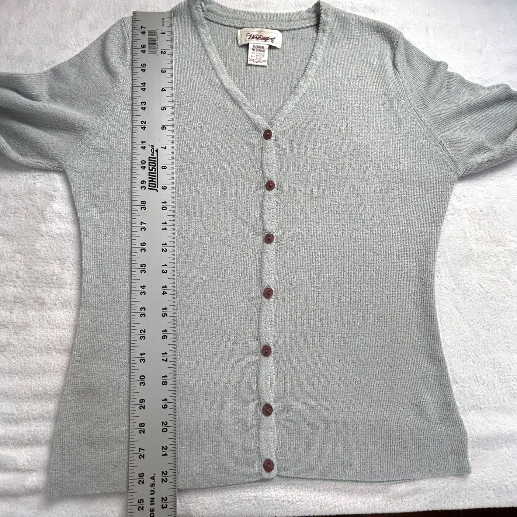 Worthington Worthington Cardigan Sweater V-Neck Button Front Casual Women’s Medium Gray Knit Pullover Knitwear Size M / US 6-8 / IT 42-44 - 7 Thumbnail
