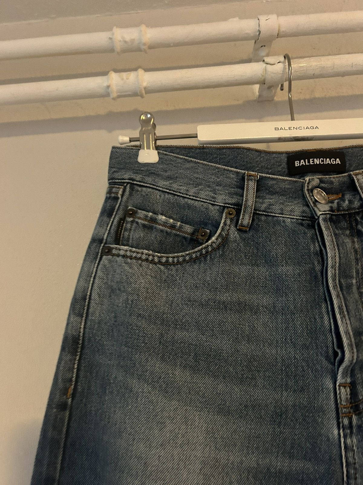 Balenciaga Balenciaga Straight-Leg Denim Jeans - Size 29 Size US 29 - 2 Thumbnail