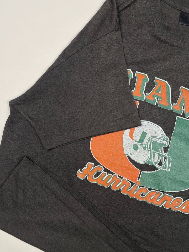 NCAA × Vintage Vintage Miami Hurricanes Football T-Shirt Size US L / EU 52-54 / 3 - 3 Thumbnail