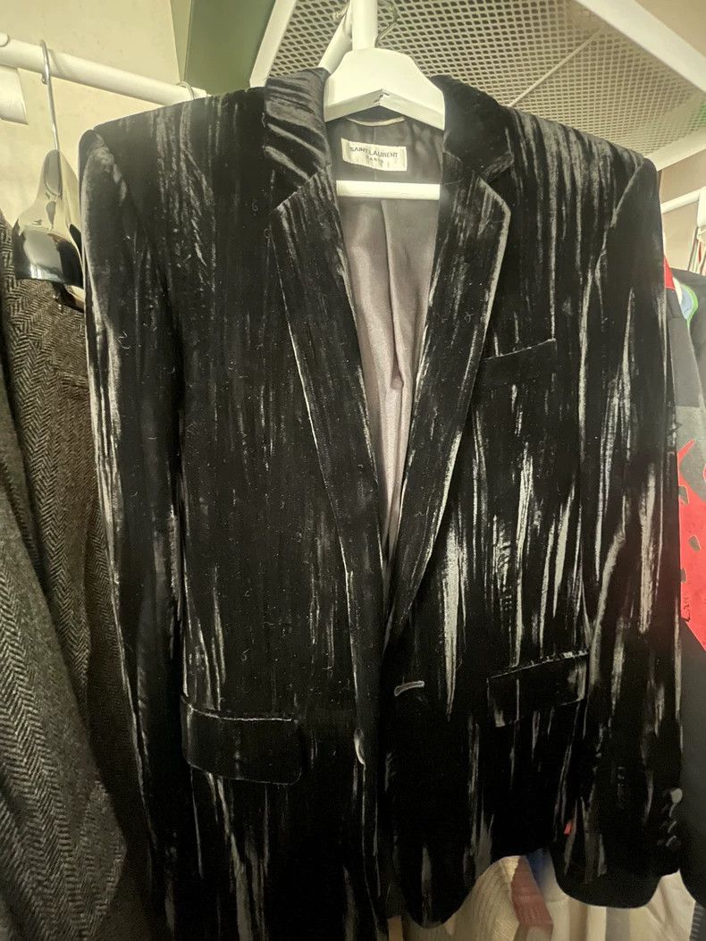 Saint Laurent Paris Saint Laurent Paris Black velvet suit jacket-2506 Size US S / EU 44-46 / 1 - 1 Thumbnail