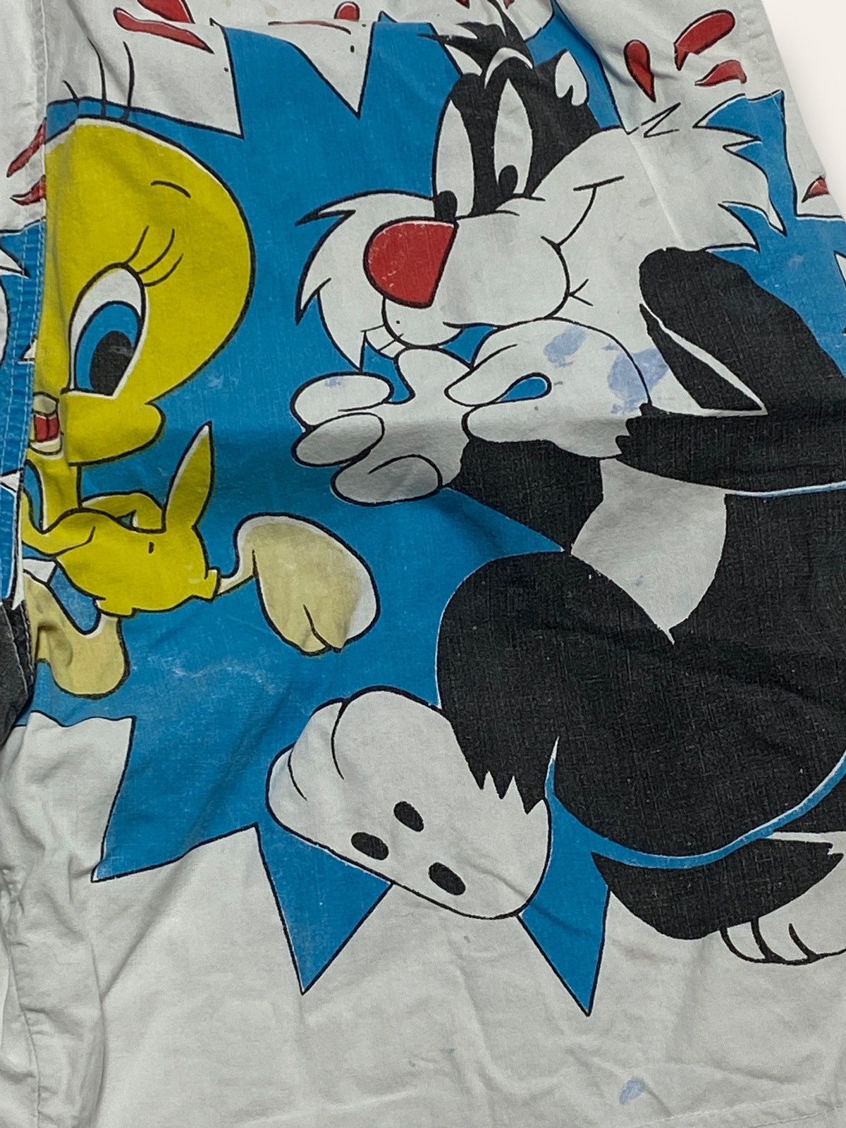 Vintage Vintage LOONEY TUNES Warner Bros Overprint Shorts Y2K Size US 32 / EU 48 - 11 Thumbnail