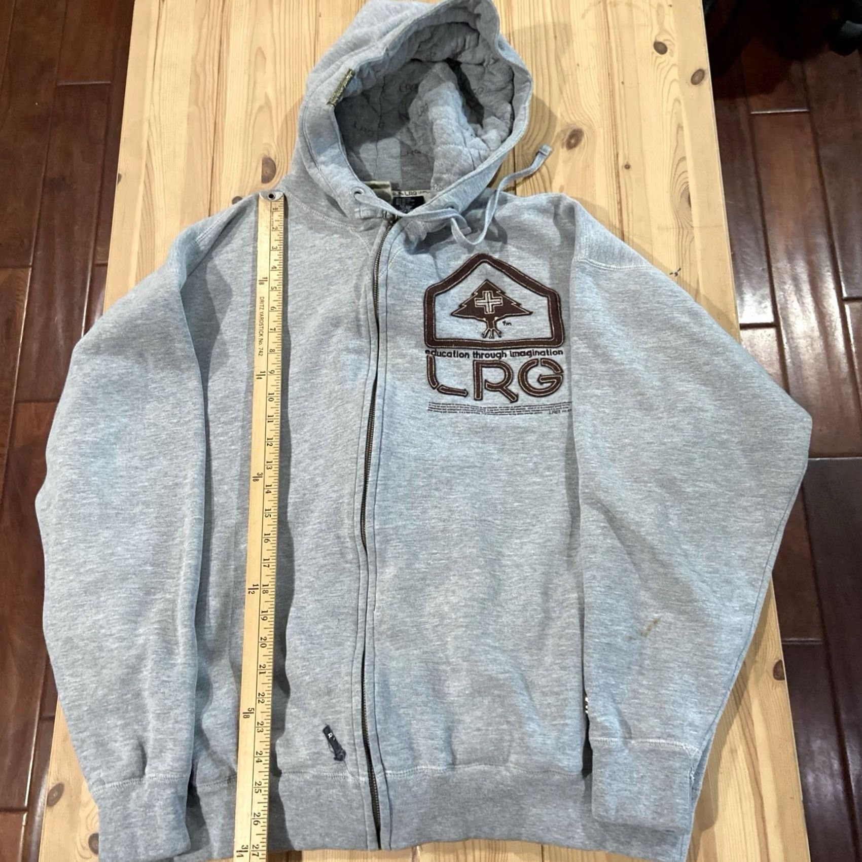 Vintage VINTAGE Lifted Research Group LRG Hoodie Full Zip Quilted Hood Gray XL Men Hip Hop Shirt Size US XL / EU 56 / 4 - 5 Thumbnail