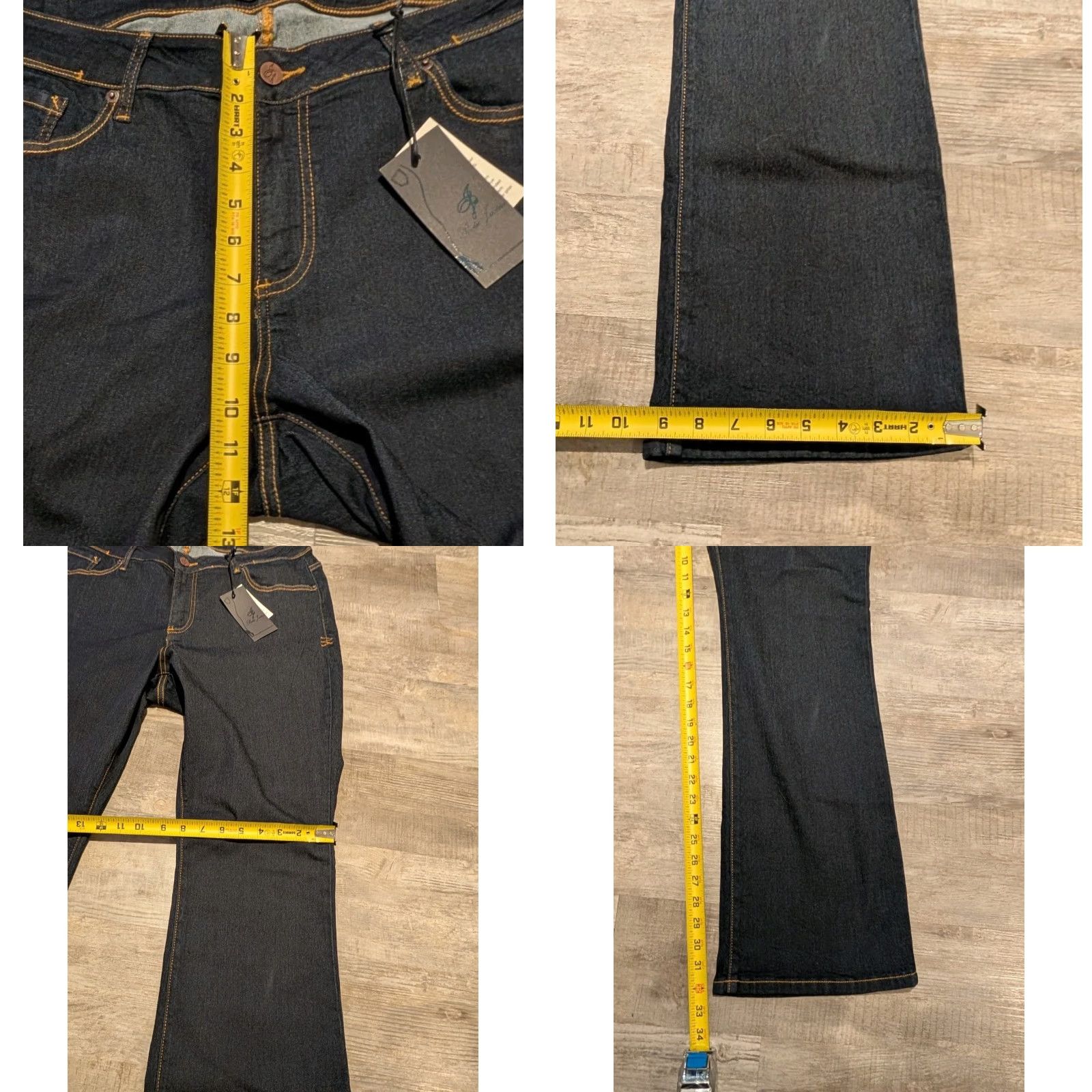 Vintage Poetic Justice Scarlett Bootcut Women's Jeans 16R Dark Denim NWT Size 38" / US 16 / IT 52 - 9 Thumbnail