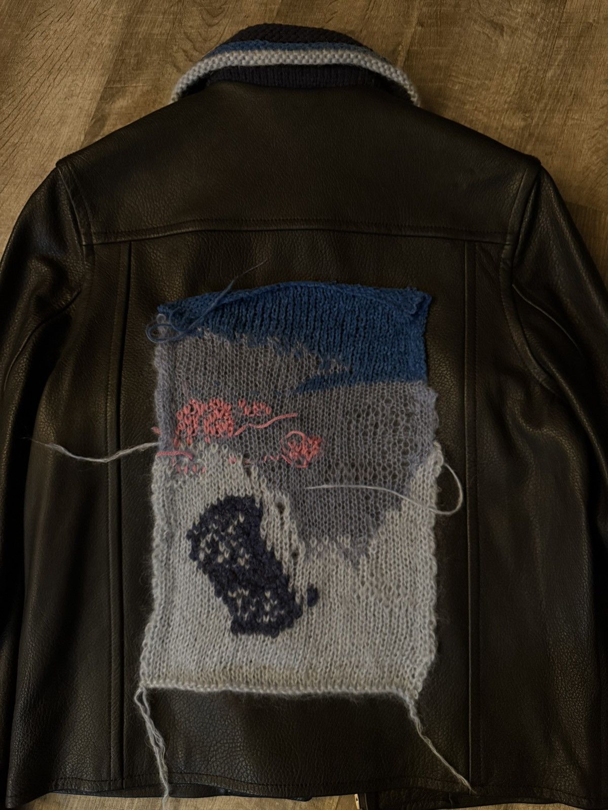 Acne Studios Acne Studios Knit Collar Leather Jacket (FW18) Size US S / EU 44-46 / 1 - 7 Thumbnail