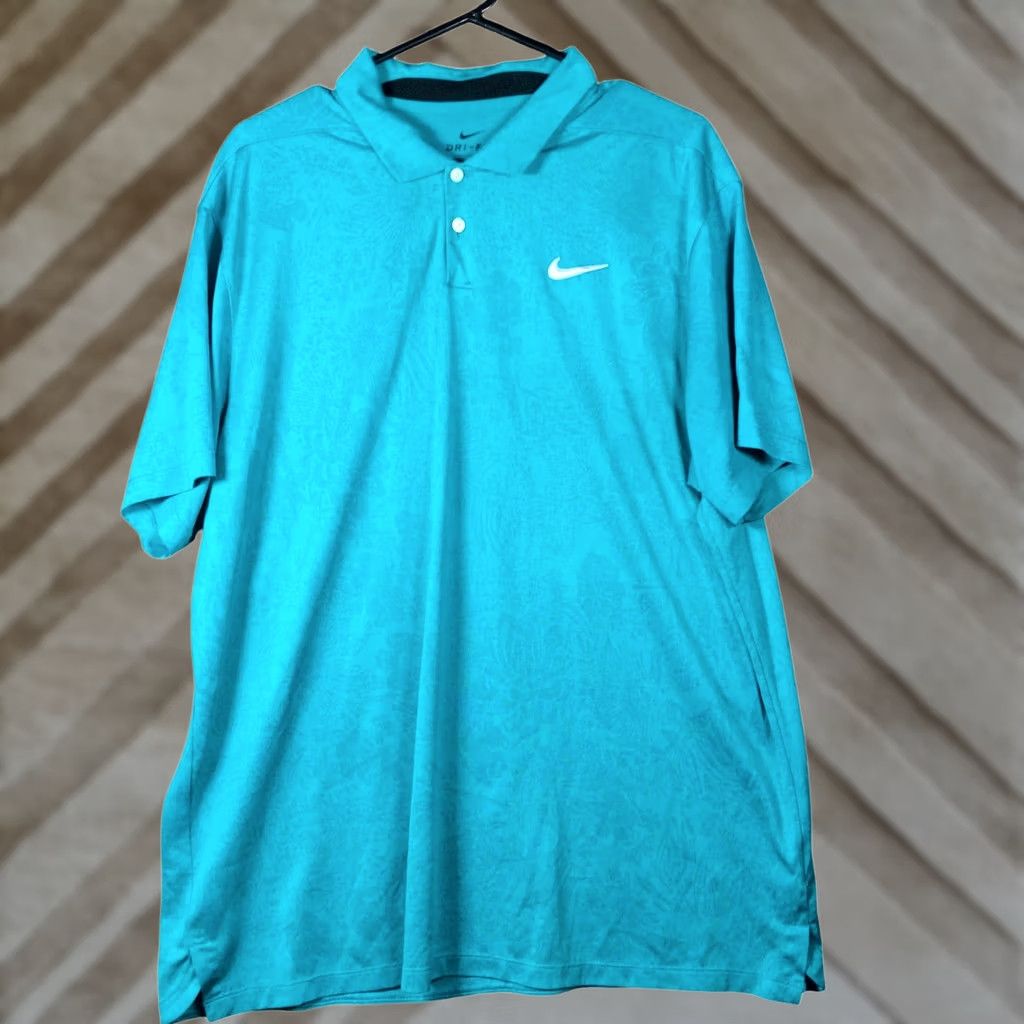 Nike Nike Mens Polo Shirt Teal Floral Dry Fit Short Sleeve Athletic Golf XL Size US XL / EU 56 / 4 - 1 Thumbnail