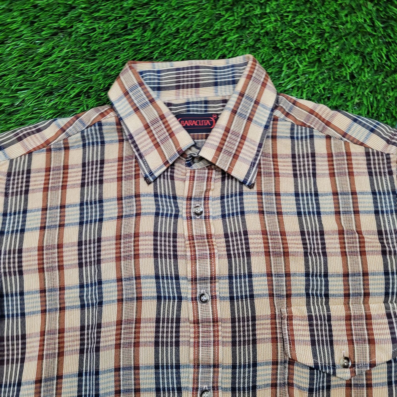Baracuta VTG 80s Baracuta Plaid Shirt M 16x33 Slim Fit Preppy Nylon Size US M / EU 48-50 / 2 - 2 Thumbnail