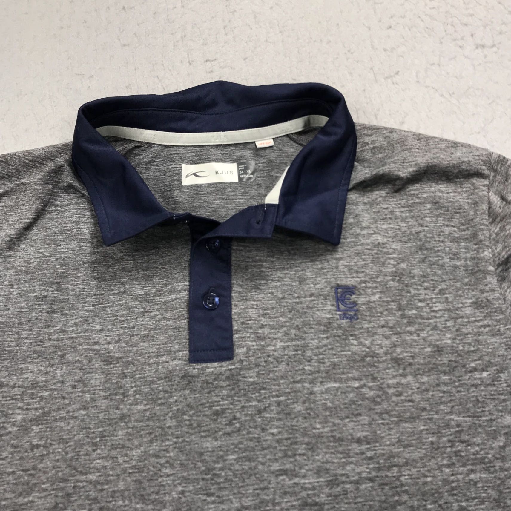 KJUS KJUS Polo Shirt Mens XL Gray Blue Luca Golf Performance Exmoor Logo UPF 50 Size US XL / EU 56 / 4 - 3 Thumbnail