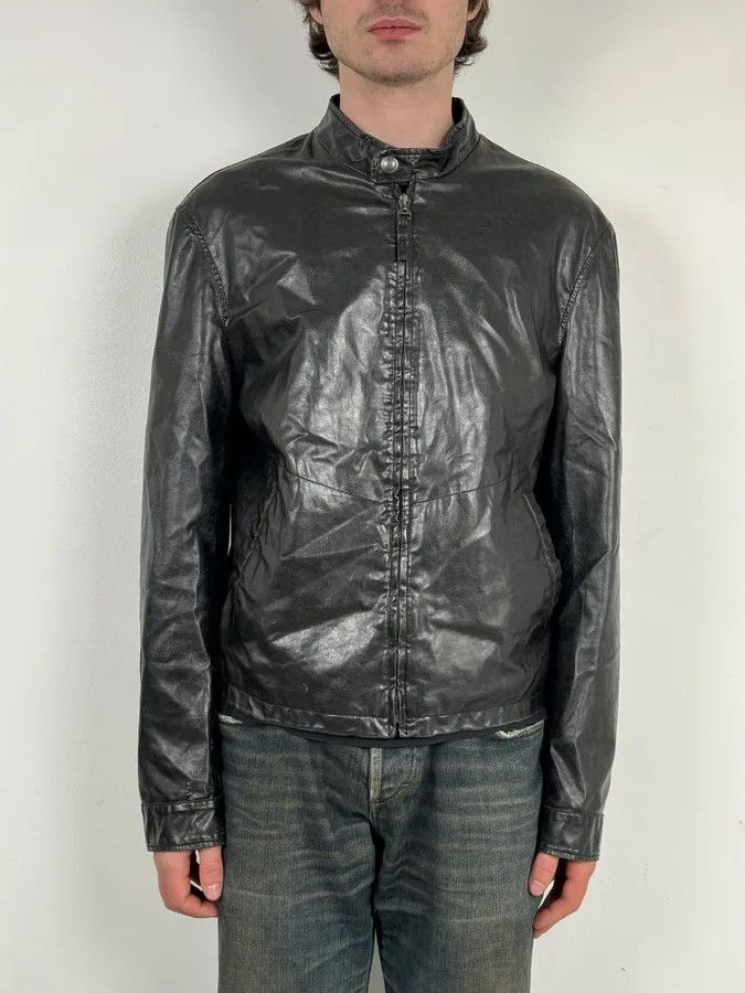 Armani 2000s Armani Black Eco Leather Biker Jacket Size US M / EU 48-50 / 2 - 2 Thumbnail