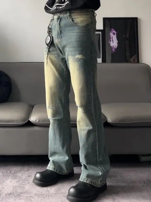 VIBE custom damaged faded cleanfit flared jeans Size US 34 / EU 50 - 3 Thumbnail