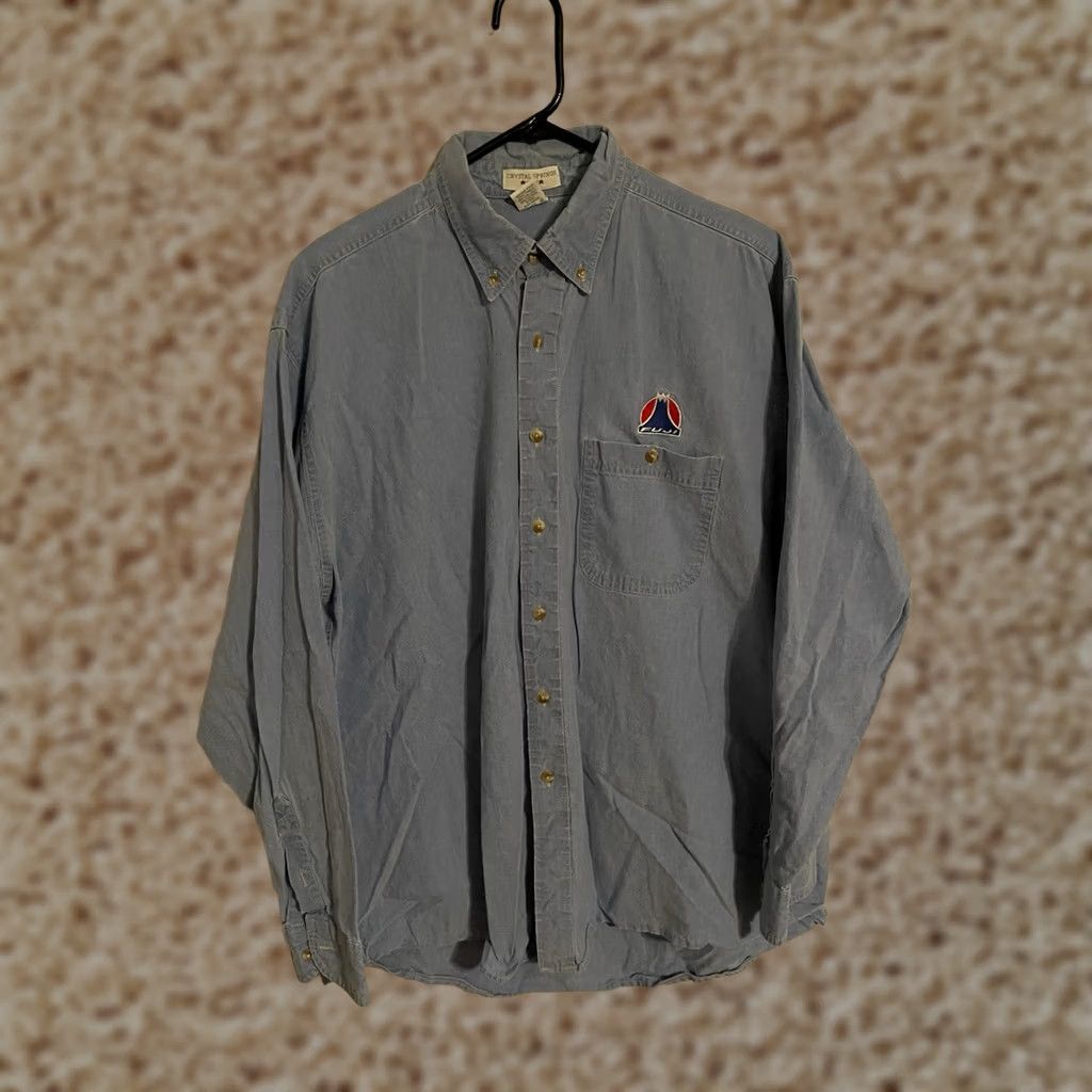 Denime VINTAGE Fuji BMX Bikes Bicycles L/S Button Up Denim Shirt Men's XLarge Blue Cotton Size US XL / EU 56 / 4 - 1 Thumbnail