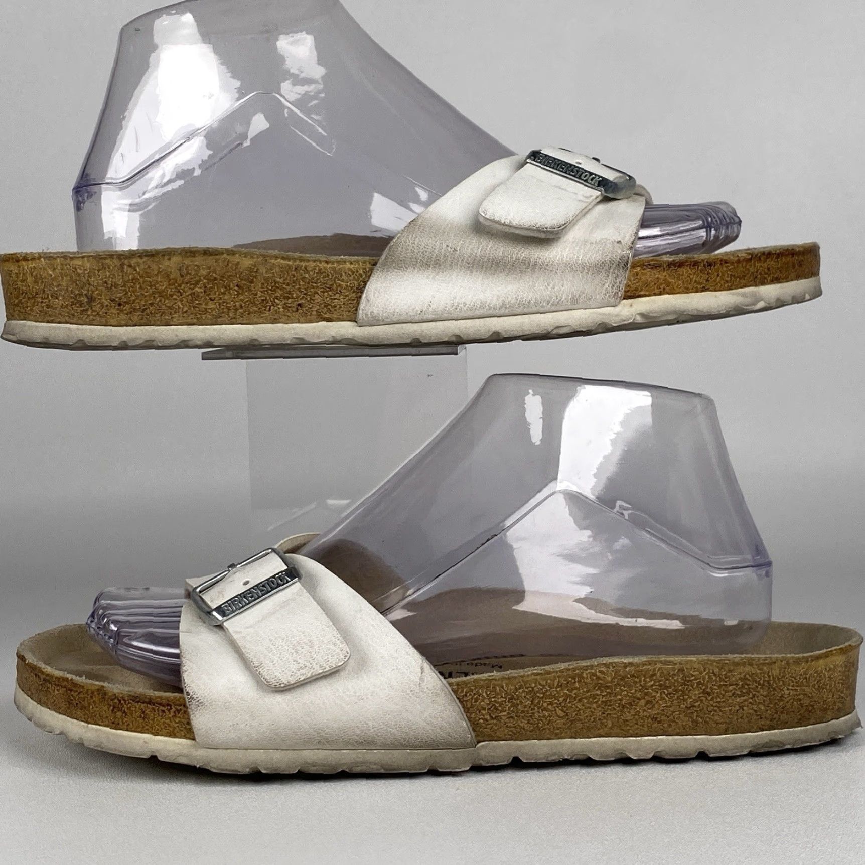 Birkenstock Birkenstock Madrid Sandals Womens 8 US 39 EU Ivory Leather Buckle Slide Casual Bohemian Logo Flat Size US 8 / IT 38 - 4 Thumbnail