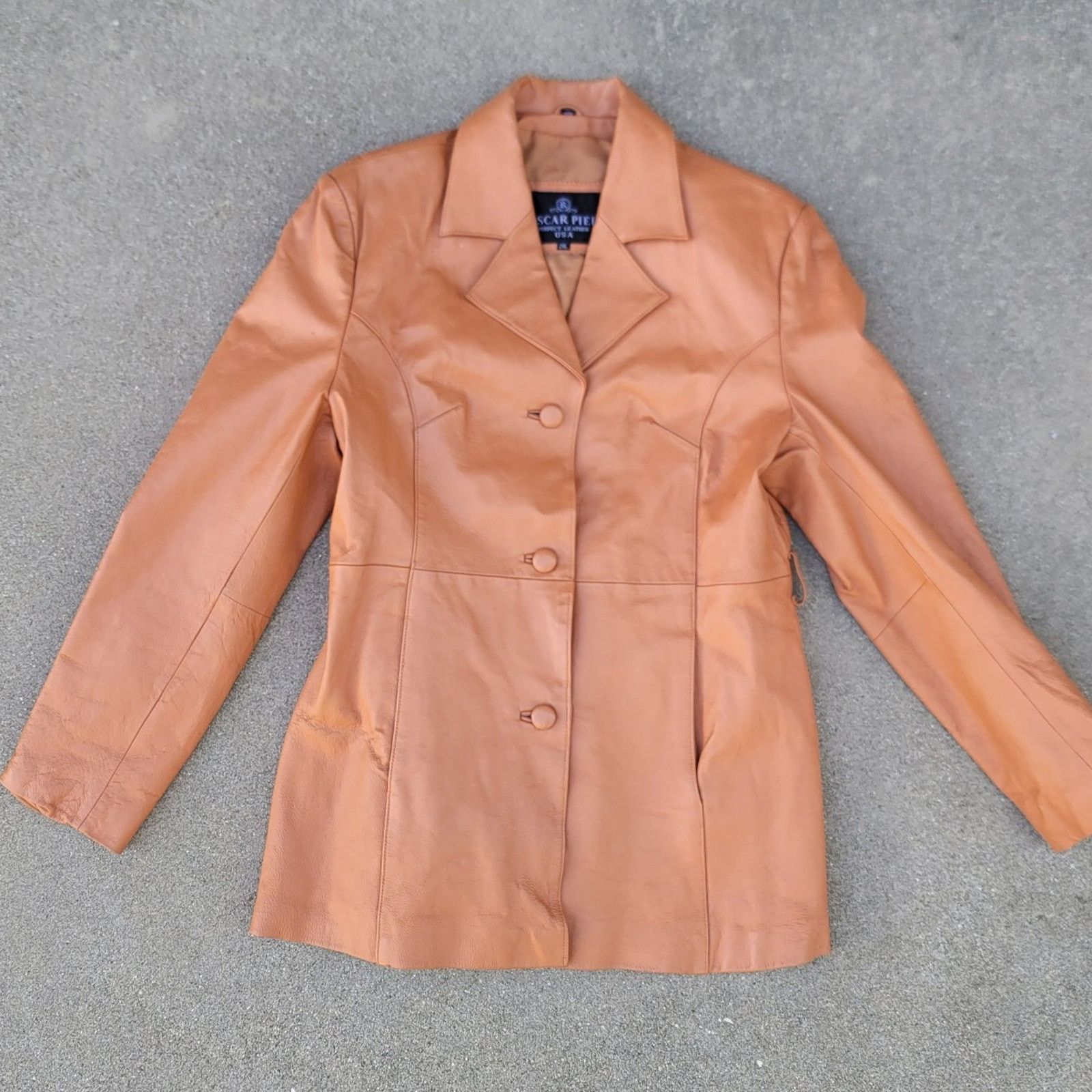 Oscar Piel Vtg Oscar Piel Leather Jacket Size XXL / US 16-18 / IT 52-54 - 1 Thumbnail