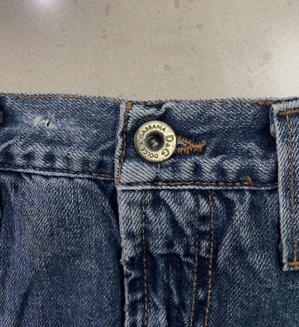 Dolce & Gabbana Dolce & Gabbana Distressed Denim Mini Skirt. Size 26" / US 2 / IT 38 - 5 Thumbnail